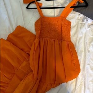 Long orange summer dress